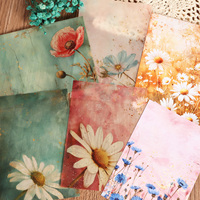 JAI IMAN 16 papiers 8 papiers transparents et 46 autocollants Wildflower DIY Scrapbook Pack Junk Journals Decor Paper
