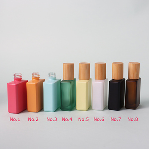 ขวดแก้วใสขนาด10มล. พร้อมฝาไม้ไผ่สามารถเติมได้15มล. ขวดแก้วเปล่าสีขาวสีดำด้านสีเหลืองอำพัน - Product Image 5