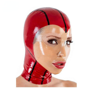 BANSEY Second Skin 100% Natural <b>Latex</b> <b>Hood</b> Stretchy Breathable Rubber Mask Open Face Full Enclosure Clubwear Headgear - Product Image 4