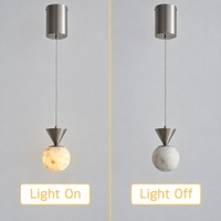 Suspension moderne en nickel et albâtre, style nordique, pour îlot de cuisine ou chevet