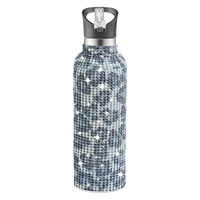 Gobelet isotherme droit en acier inoxydable de 32 oz, orné de diamants, pour le sport, avec paille, portable, pour voiture, idéal pour l'export.