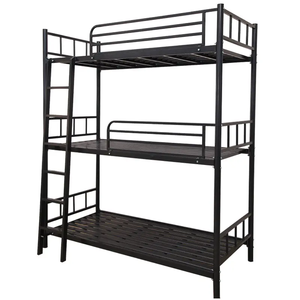 Dormitorio cama triple de metal de 3 pisos en venta litera triple de hotel cama de metal en venta - Product Image 1