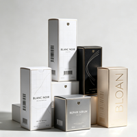 Boîtes d'emballage cadeau cosmétiques personnalisées en papier kraft biodégradable pliables avec gaufrage et pelliculage mat/brillant pour gloss et rouge à lèvres