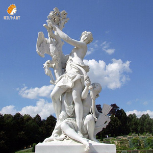 Tallado y esculturas de piedra de tamaño real, estatua de mármol Satyr y Bacchante - Product Image 3