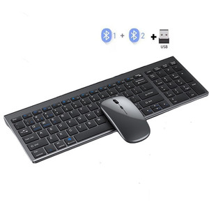 Combo clavier et souris sans fil, 104 touches, Interface USB, disposition anglaise, conception ultra fine, pour usage domestique et au bureau - Product Image 1