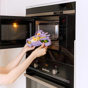 ES-Pro Sevimli BPA İçermeyen Gıda Sınıfı Platin Silikon Bebek Istakoz Tabak Çocuk Yemekleri İçin Mikrodalgada Kullanılabilir Yumuşak Vakumlu Tasarım - Product Image 3