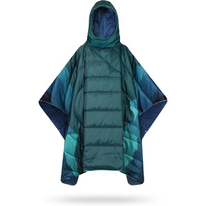 KuangS Wearable <b>Blanket</b> Dark <b>Blue</b> Waterproof Hooded Quilted Outdoor Camping Spring Autumn Modern Style Custom Pattern - Product Image 5
