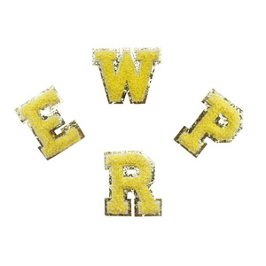 Bán buôn Chenille vải thêu Stickers Sequins sắt-on vá chất liệu cho giày mũ cửa hàng phù hiệu khăn trang trí - Product Image 4