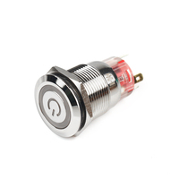 Tombol tekan pengunci Dot, sakelar Stainless Steel tahan air Ip67 19mm