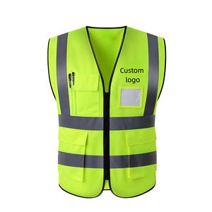 سترة أمان عاكسة مخصصة، تصميم متعدد الجيوب، سترة أمان عاكسة محبوكة - Product Image 2