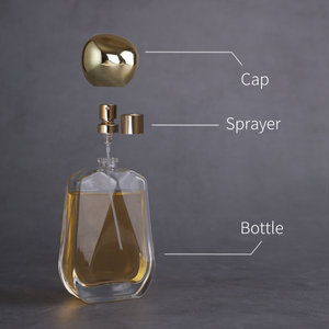 Flacon de <span class=keywords><strong>parfum</strong></span> vide en verre transparent, rechargeable, unisexe, à taille incurvée et forme trapézoïdale, finition mate, 100 ml, anti-fuite - Product Image 4