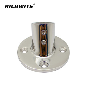 RICHWITS 316 Stainless Steel 60 Degree Tube Mount 22mm 25mm Marine Hardware Stanchion Support Chassis <b>Yacht</b> Fitting - Product Image 4