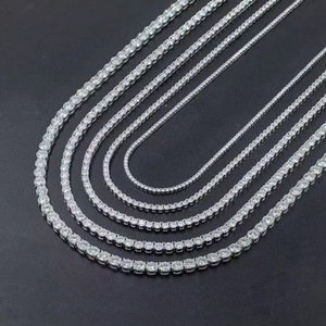 Collier tennis en or massif 10K 14K 18K avec diamants de laboratoire HPHT CVD, taille griffe personnalisée, pureté DEF VS VVS - Product Image 4