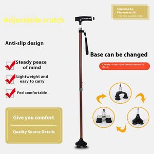 Tongkat memanjat dapat ditarik luar ruangan, tongkat aluminium Aloi 6061 ringan dengan kaki besar tongkat berjalan lipat pegangan plastik - Product Image 2