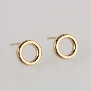 Boucles d'oreilles clous rondes <span class=keywords><strong>creuses</strong></span> en acier inoxydable EManco, motif géométrique simple, légères, créatives, pour femmes, usage quotidien, fêtes et sorties sociales - Product Image 5