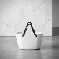 Panier de salle de bain minimaliste en plastique WONFUN, panier de rangement polyvalent en plastique avec poignées souples pour la lessive et les jouets