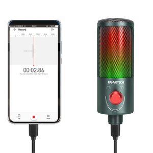 Micrófono de Condensador USB <span class=keywords><strong>Profesional</strong></span> con Cable, Iluminación RGB, Cancelación de Ruido, Diseño Ligero para Grabación y Juegos - Product Image 6