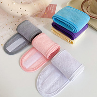 Serre-tête pliable à velcro pour femme, accessoire de beauté pour le lavage du visage, bandeau pour cheveux