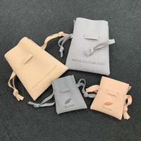 Petites pochettes personnalisées en faux daim avec cordon de serrage pour emballage de bijoux