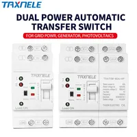 Commutateur de transfert automatique double alimentation (ATS) sur rail DIN, mini 2P 4P, sélecteur électrique, alimentation ininterrompue 230V 80A pour onduleur et générateur