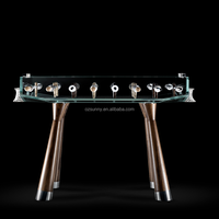 Table de baby-foot professionnelle pour intérieur avec figurines de footballeurs dorées en acier inoxydable, cadre en bois et acrylique, pour usage commercial