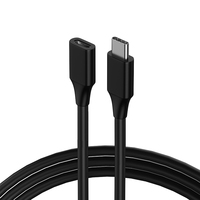 USB 3.2 Gen 2 Charge rapide PD100W Transfert de données haute vitesse 20Gbps Nylon USB C Femelle Câble d'extension Type C Femelle Câbles