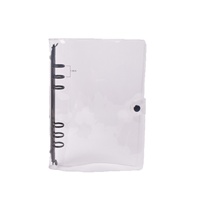 Protège-cahier A5 transparent en PVC rigide avec anneaux, pochette de rangement rechargeable à fermeture éclair pour journal, idéal comme cadeau