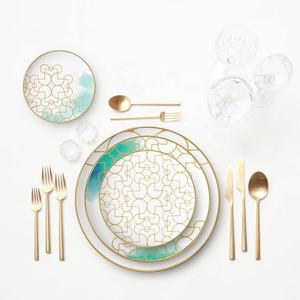 2025 recién llegados Bone China Dinner Set platos de cena de cerámica para boda - Product Image 4