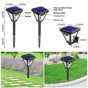 <span class=keywords><strong>Lampe</strong></span> solaire à pilier RGB pour extérieur, indice de protection IP65, avec matériau ABS imperméable, LED intégrée pour poteau, mur ou arbre, batterie incluse - Product Image 3