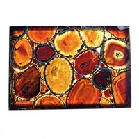 Panneaux en résine acrylique translucide rétroéclairés imitation pierre onyx artificielle avec incrustation de pierre de jade véritable