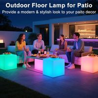 Chaise lumineuse LED rechargeable de 12 pouces, lumière solaire, siège lumineux avec télécommande, 16 couleurs RVB, étanche IP66, pour la maison, le patio, le jardin, les fêtes