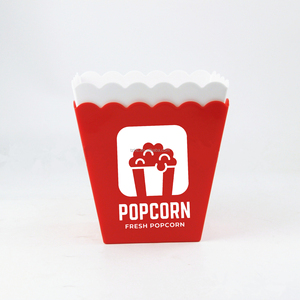 Contenedores de Palomitas de Maíz Grandes de Plástico con Tapa Abierta, Reutilizables, Rojos y Blancos, para Noches de Cine y Fiestas, Contenedores de Plástico Festoneados - Product Image 4