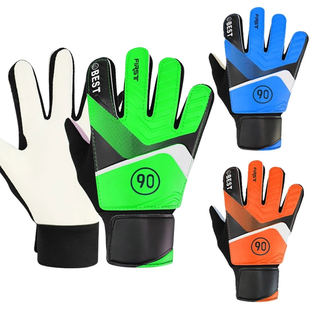 Профессиональные Детские Молодежные полиуретановые латексные футбольные перчатки для вратаря перчатки для защиты пальцев