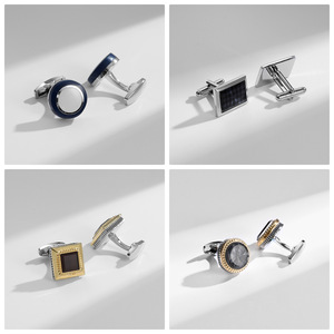 Gemelli Rotondi Popolari da Uomo, Lussuosi con Diamanti Bianchi per Camicia, Dorati, da Produttore Cinese di Gemelli - Product Image 3