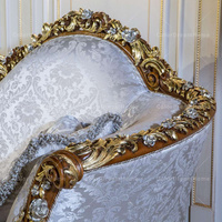 Chaise longue de luxe en bois sculpté à la main de style baroque antique Chaises longues de style baroque royal