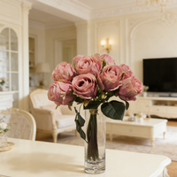 Promotion : Faux rose artificielle de haute qualité, tige unique, roses de luxe pour la décoration, Saint-Valentin, mariage, fête des mères