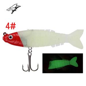 活乌鱼诱饵鲈鱼Barramundi Mulloway 8段软塑料诱饵关节钓鱼诱饵 - Product Image 4