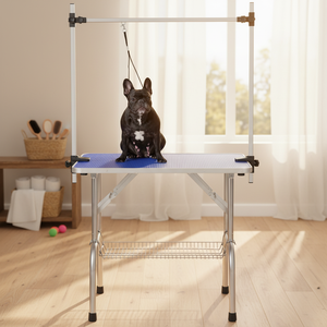 MT MEDICAL - Table de toilettage pour chien pliable en acier inoxydable, réglable en hauteur, portable, pour salon de coiffure pour animaux - Product Image 1