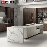 Armoire de table de bar à café en pierre de marbre blanc modulaire préfabriquée PA Smart Kitchen Island