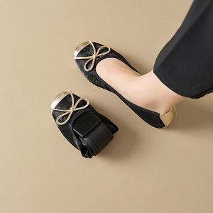 <span class=keywords><strong>Bailarinas</strong></span> Francesas 2025 <span class=keywords><strong>con</strong></span> Tacón Bajo y Lazos, Forro de Cuero Genuino, Suelas Suaves Antideslizantes para Mujer, Otoño - Product Image 5