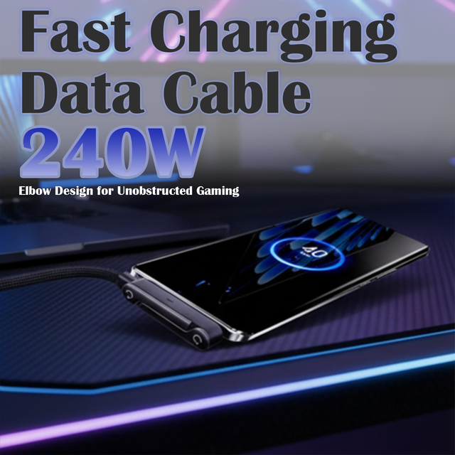 Hot Sale 2-in-1 Stand & Charging Cable | 240W High-Speed Invisible Stand Nylon Braided Cord | 1.5M Length Gaming-Focused Charger