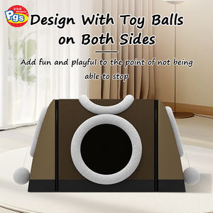 Prodigy PTN01 Factory Direct Custom Luxus Hochwertige Günstige Graue Plüsch Katzen höhle Schlaf betten Haustier haus für Innen katzen - Product Image 3