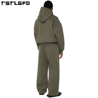 Conjunto de Chándal de Lujo para Hombre Sudadera con Capucha y Cremallera y Pantalones Holgados de Felpa de 420 g/m² 100% Algodón Sostenible Personalizado