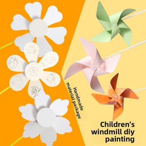 Petit bricolage fait à la main en plastique bricolage moulin à vent Production créative peinture et <span class=keywords><strong>Origami</strong></span> assemblage jouets pour les enfants de la maternelle - Product Image 5