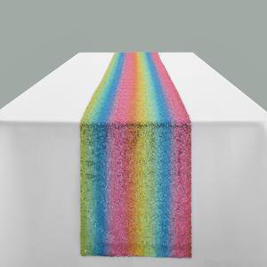 Chemin de table à paillettes brodé de paillettes étoilées tissées personnalisées de couleur unie pour les décorations d'hôtel et de mariage - Product Image 6