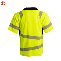 Vêtements de sécurité au travail JIADE, chemise Henley haute visibilité pour hommes, épaules contrastées, réfléchissantes, respirantes, en polyester, pour le personnel au sol des aéroports