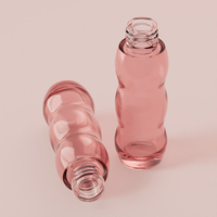 Gloss à lèvres ondulé rose pastel mignon, flacon en verre transparent avec compte-gouttes, impression de logo personnalisée, échantillon gratuit, emballage cosmétique JAUNCE