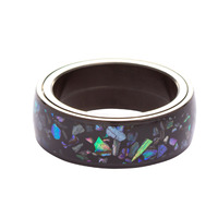 Offre Spéciale 8MM Noir Ormeau Shell Rotatif En Acier Inoxydable Hommes Punk Anneau Shell Anxiété Fidget Anneaux Soulager Le Stress