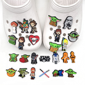 Regali promozionali creativi decorazione di scarpe all'ingrosso PVC Cartoon Star Anime Baby <span class=keywords><strong>Yoda</strong></span> Design guerra scarpe Charm Custom Charm - Product Image 3