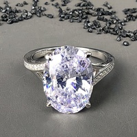 Radiant Glamour Bague pour femme en argent sterling 925 Diamant Moissanite ovale captivant serti en plaqué rhodium Radiate Fine Jewelry